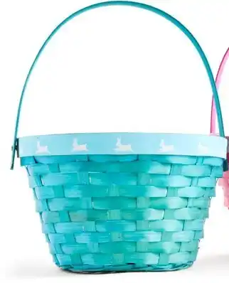 Kmart Wicker bamboo basket - blue offer