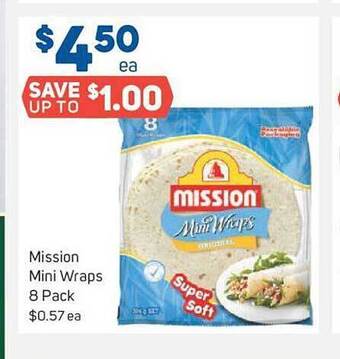Foodland Mission mini wraps 8 pack offer