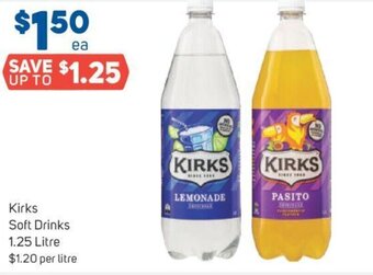 Foodland Kirks Soft Drinks 1.25 Litre offer