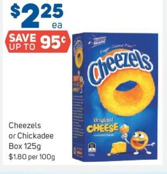 Foodland Cheezels or Chickadee Box 125g offer