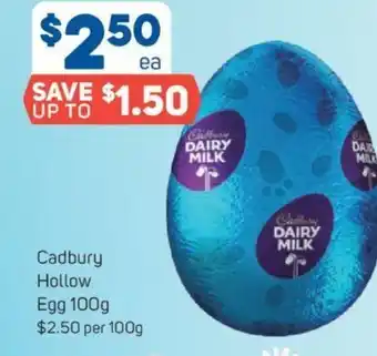 Foodland Cadbury Hollow Egg 100g offer