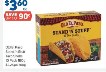 Foodland Old el Paso Stand'n Stuff Taco Shells 10 Pack 160g offer