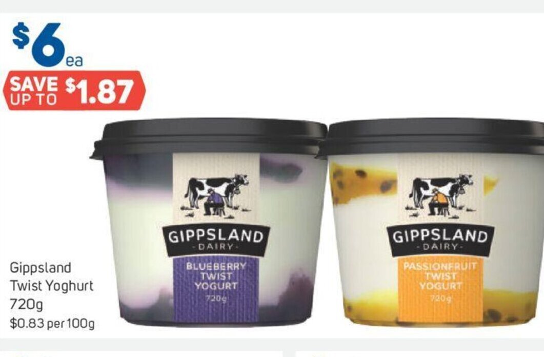 Gippsland Twist Yoghurt 720g offer at Foodland