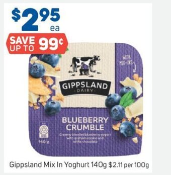 Foodland Gippsland Mix In Yoghurt 140g offer