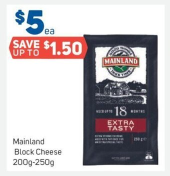 Foodland Mainland Block Cheese 200g-250g offer