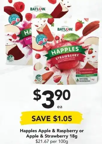 Drakes Happle Apple & Raspberry or Apple & Strawberry 18g offer