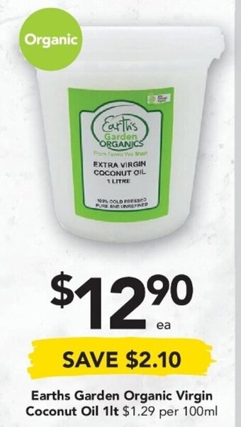 Drakes Earths Garden Organic Virgin Coconut Oil 1lt offer