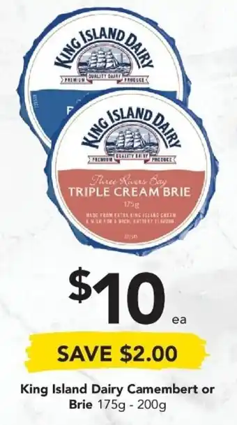 Drakes King Island Dairy Camembert or Brie offer