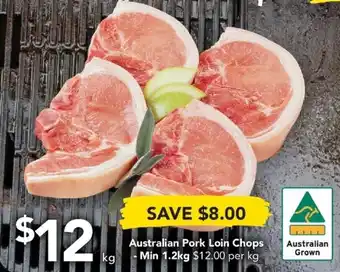 Drakes Australian Pork Loin Chops - Min 1.2kg offer