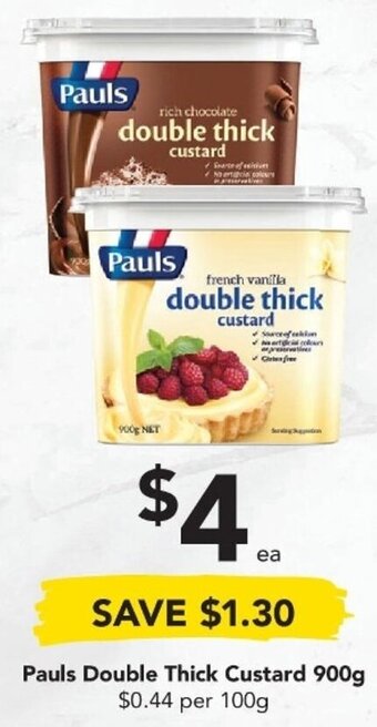 Drakes Pauls Double Thick Custard 900g offer