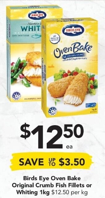 Drakes Birds Eye Oven Bake Original Crumb Fish Fillets or Whiting 1kg offer