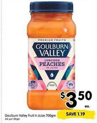 Spar Goulburn valley fruit in juice offer