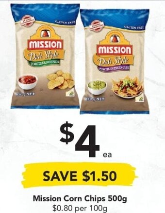 Drakes Mission Corn Chips 500g offer