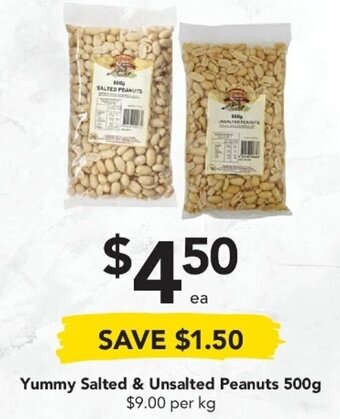 Yummy Salted & Unsalted Peanuts 500g
