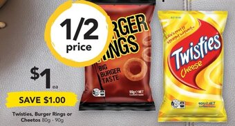 Drakes Twisties, Burger Rings or Cheetos 80g-90g offer