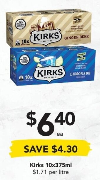 Drakes Kirks 10x375ml offer