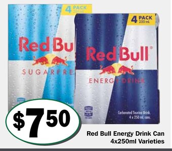 Friendly Grocer Red Bull Energy Drink Can 4x250ml offer