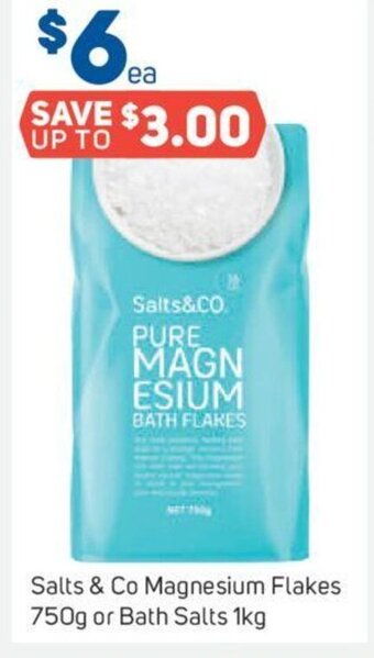 Salts & co magnesium flakes 750g or bath salts 1kg