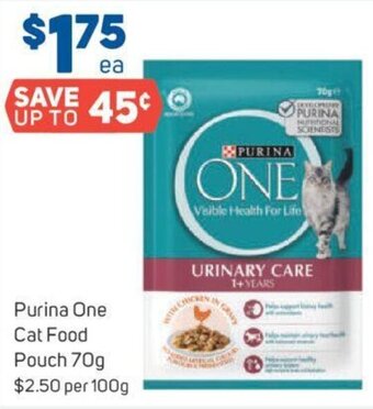 Foodland Purina one cat food pouch 70g offer