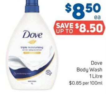 Foodland Dove body wash 1 litre offer