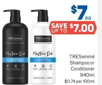 Foodland Tresemmé shampoo or conditioner 940ml offer