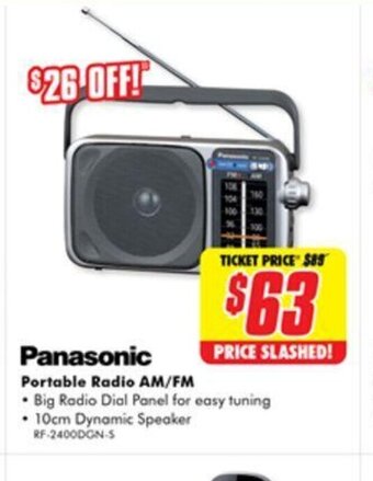 The Good Guys Panasonic Portable Radio AM/ FM offer