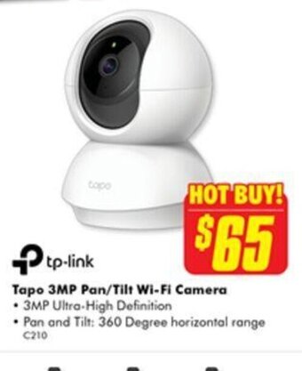 Tapo 3MP Pan/ Tilt Wi-Fi Camera
