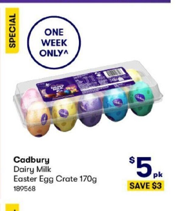 Cadbury Dairy Milk Easter Egg Crate 170g offer at BIG W