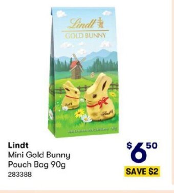 BIG W Lindt Mini Gold Bunny Pouch Bag 90g offer