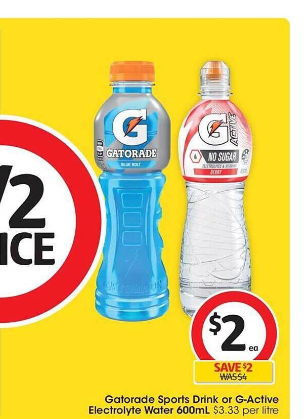 Gatorade sports drink or gactive electrolyte water offer at Coles