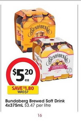 Coles Bundaberg brewed soft drink offer