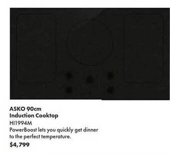 The Good Guys Asko 90cm induction cooktop offer