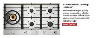 The Good Guys Asko 90cm gas cooktop offer