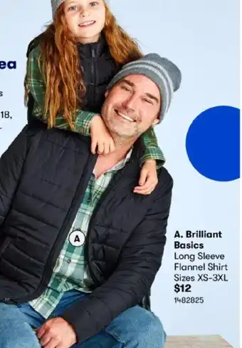 BIG W Brilliant Basics Long Sleeve Flannel Shirt offer