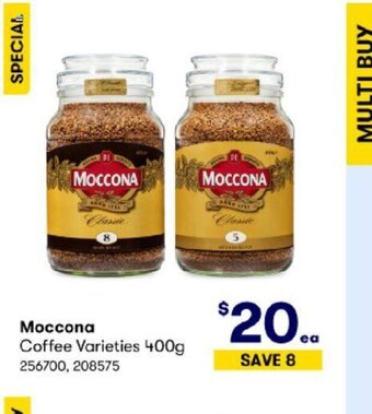 BIG W Moccona Coffee Varieties 400g offer