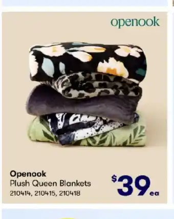 BIG W Openook Plush Queen Blankets offer