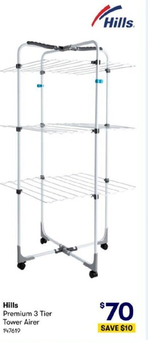 BIG W Hills Premium 3 Tier Tower Airer offer