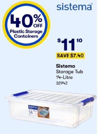 BIG W Sistema Storage Tub 14-litre offer