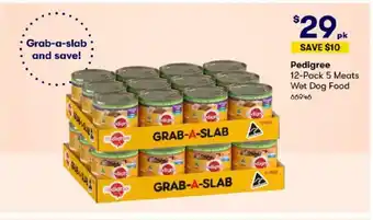 BIG W Pedigree 12-Pack 5 Meats Wet Dog Food offer