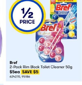 BIG W Bref 2-Pack Rim Block Toilet Cleaner 50g offer