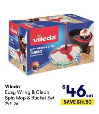 BIG W Vileda Easy Wring & Clean Spin Mop & Bucket Set offer