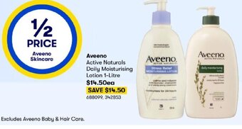 BIG W Aveeno Active Naturals Daily Moisturising Lotion 1 litre offer