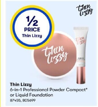 BIG W Thin Lizzy 6-in-1 Professional Powder Compact or Liquid Foundation offer