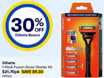 BIG W Gillette 1-Pack Fusion Razor Starter Kit offer