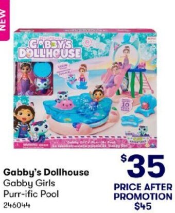 BIG W Gabby's Dollhouse Gabby Girls Purr-ific Pool offer