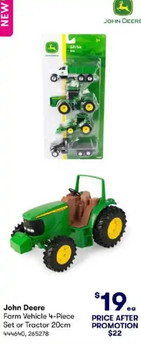 BIG W John Deere Farm Vehicle 4-Piece Set or Tractor 20cm offer