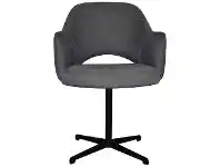 LivingStyles Albury Commercial Grade Gravity Fabric Dining Stool with Arm, Metal Blade Base, Slate / Black offer