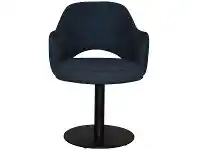 LivingStyles Albury Commercial Grade Gravity Fabric Dining Stool with Arm, Metal Disc Base, Navy / Black offer