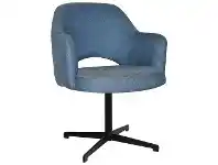 LivingStyles Albury Commercial Grade Gravity Fabric Dining Stool with Arm, Metal Blade Base, Denim / Black offer