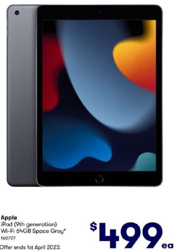BIG W Apple iPad Wi-Fi 64GB offer